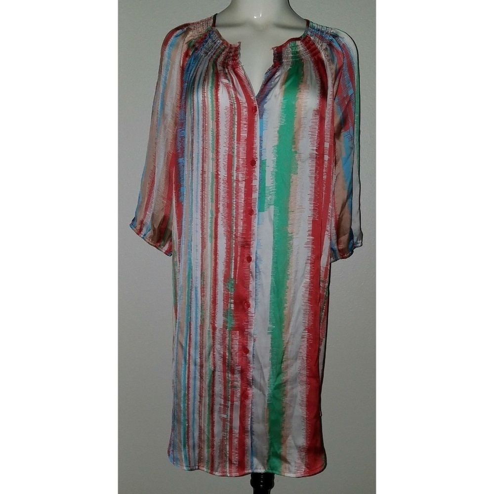 NEW Collective Concepts Dress Size Small Red Green Blue Knee-Length NO BELT